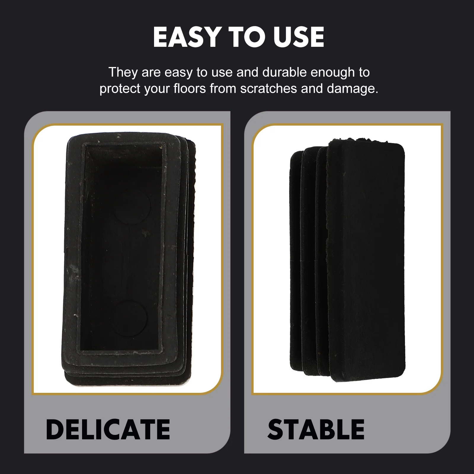 

4Pcs Ladder Non-Slip Foot Pads Rubber Protective Covers Anti-Slip Feet Pads for Telescoping Ladder Stability Safety