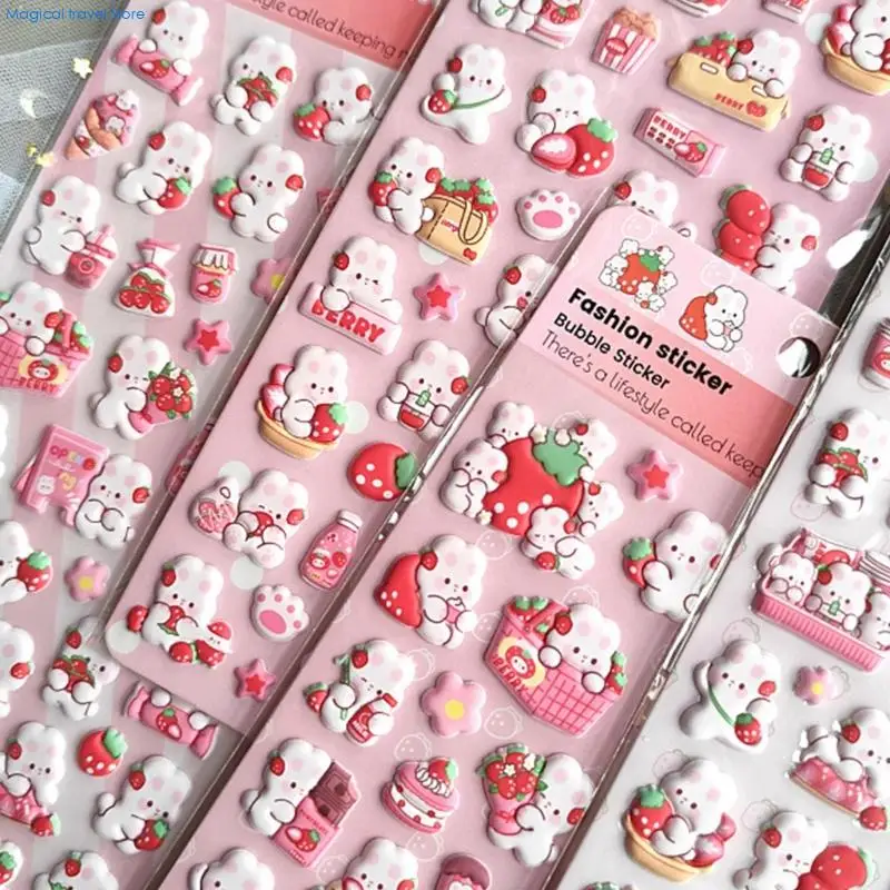 N2UB Puffier Sticker Sheets Adorable Small 3D Sticker for Kids and Adults Tiny Sticker for Phone Case, Notebook, Scrapbooking
