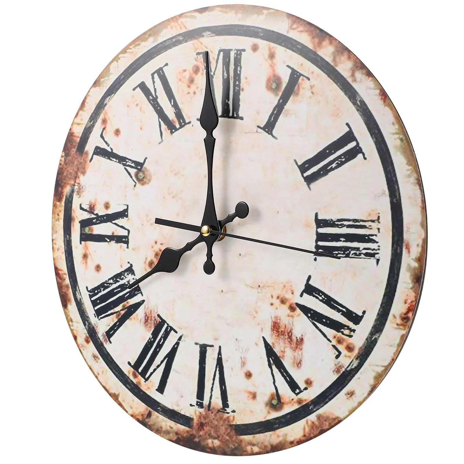 

Retro Industrial Wall 12 Inch Silent Bedroom Decor Hanging Clock Vintage Home Decor Non Ticking Round Wall Clock