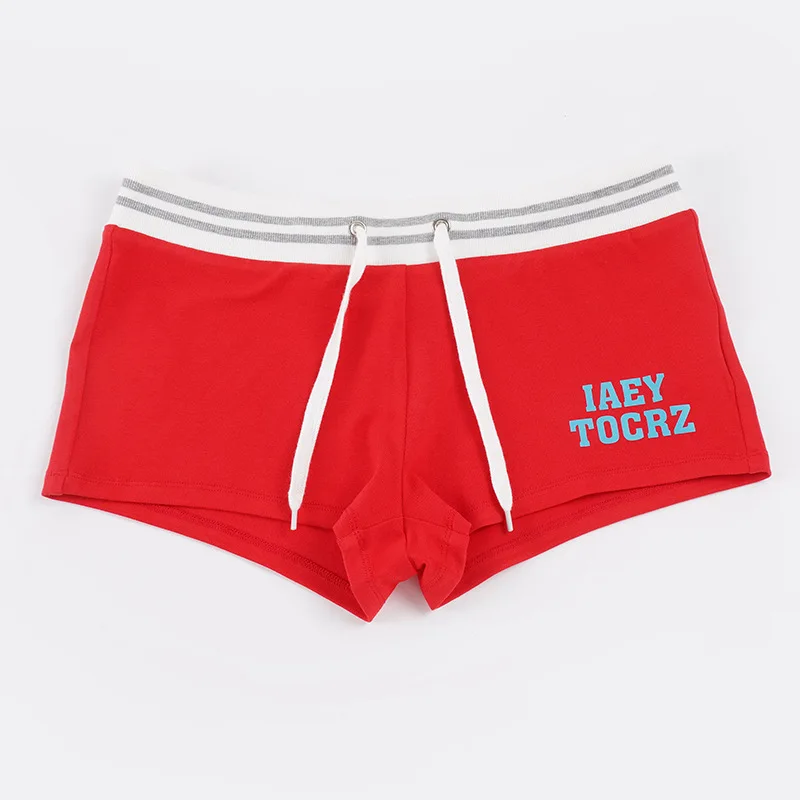 Fashion Vacation Style Low Waist Elastic Waist Drawstring Contrasting Striped Hot Pants Letter Printing Shorts