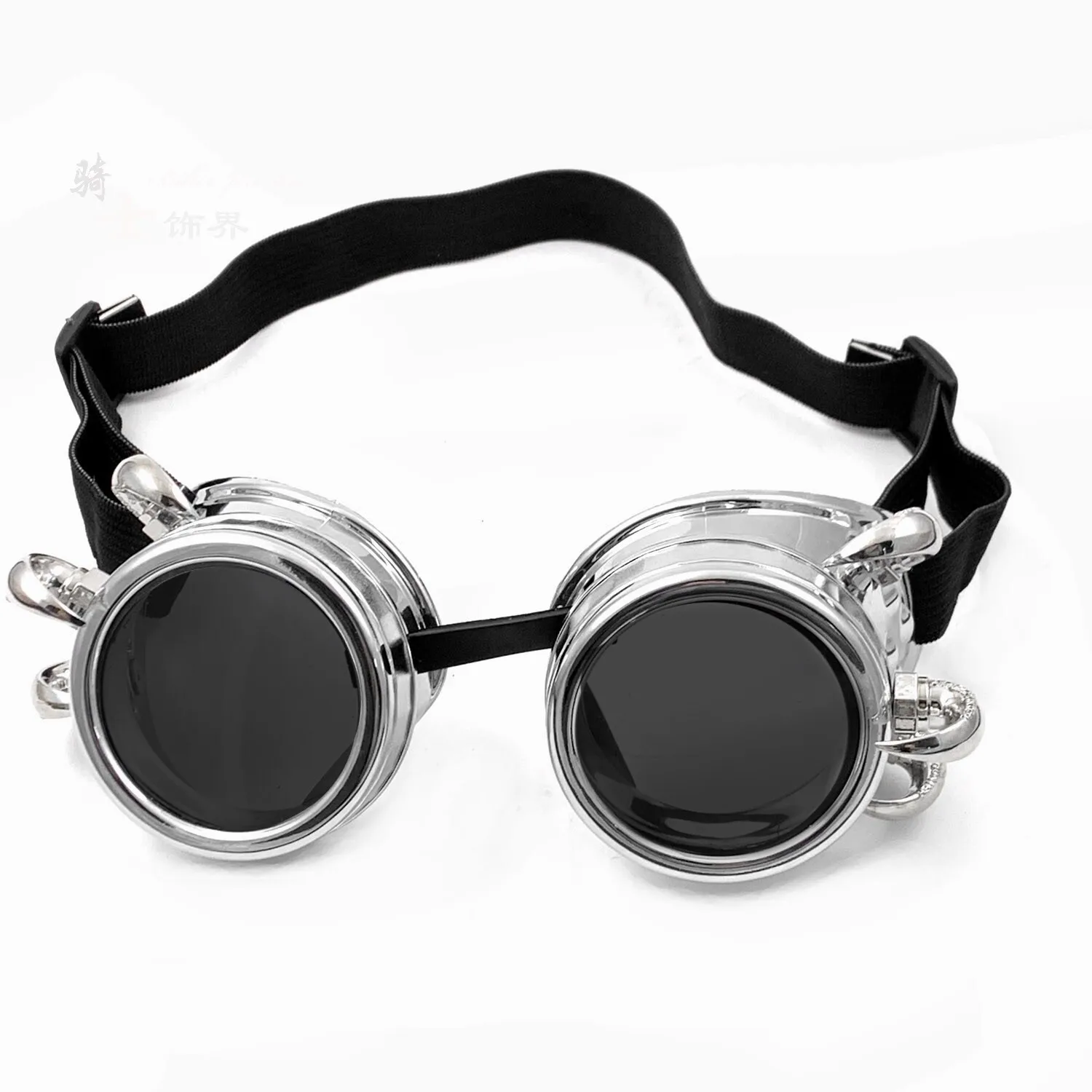Punk Rivet Steam Punk Goggles Silver COSPLAY Glasses