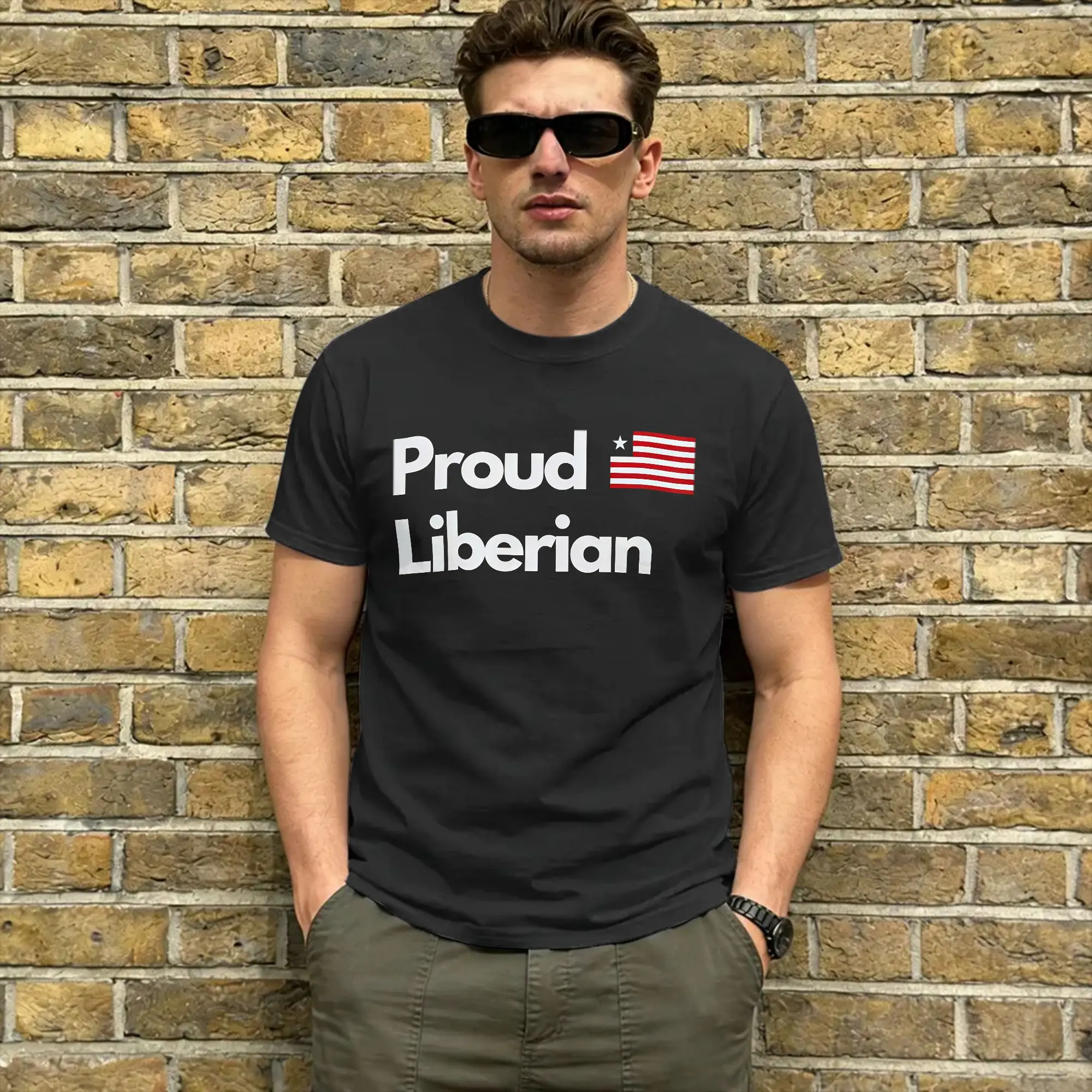 Liberia Independence Day Men's T Shirts Proud Liberian Novelty Tees Short Sleeve Crewneck T-Shirt Cotton Gift Idea Clothes
