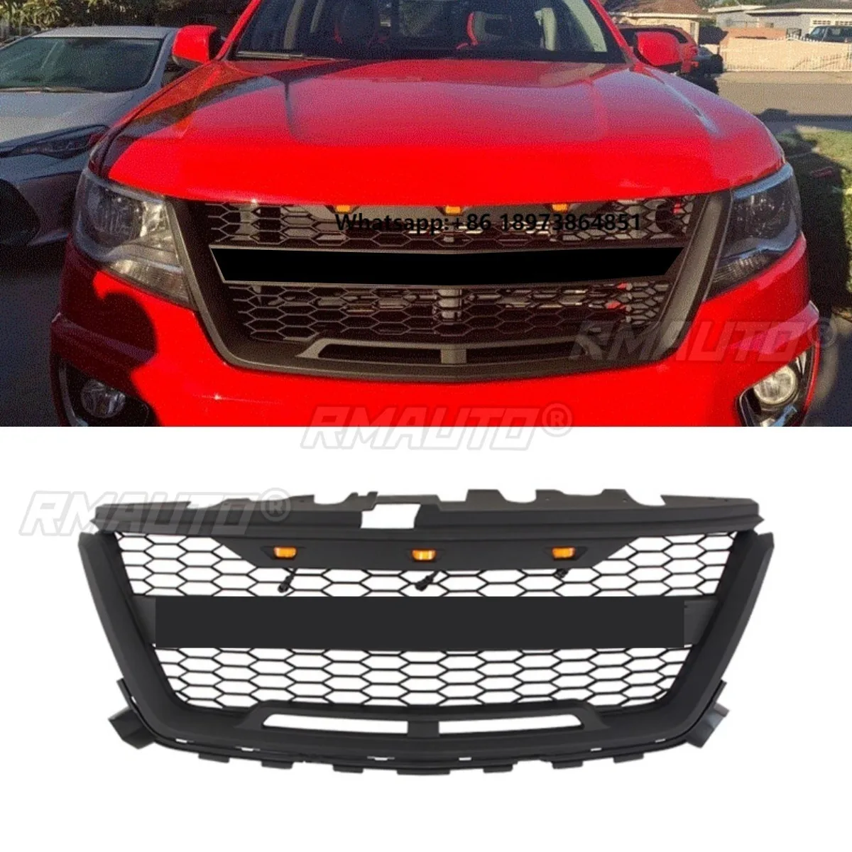 

Car Front Bumper Racing Grills for Chevrolet Colorado North American Edition 2016-2019 Honeycomb Style Body Kit Car Accessories