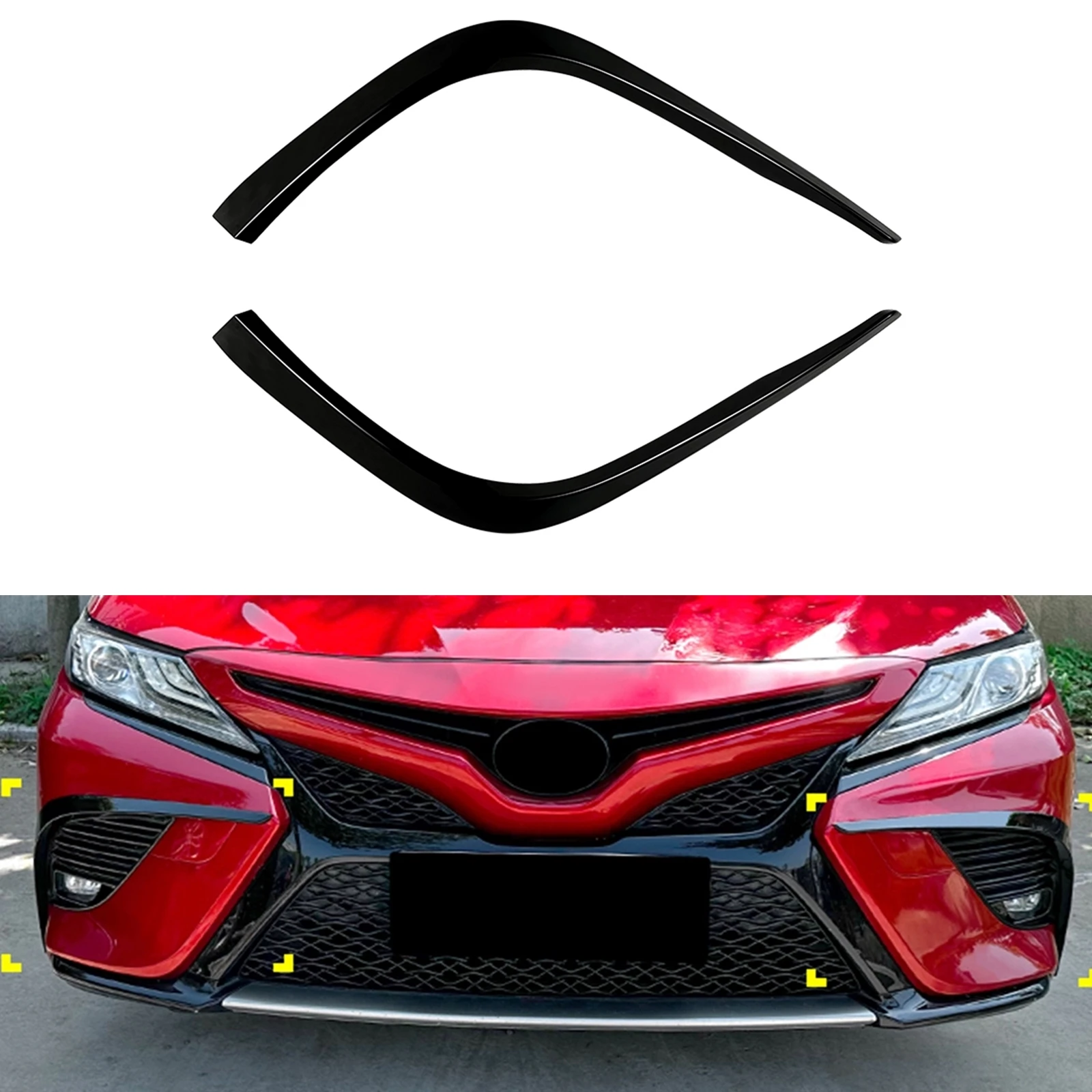 Front Bumper Side Air Vent Cover Trim Fog Light Lamp Intake Hood Splitter Frame Kit For Toyota Camry 8th SE XSE 2018-2020 Sport