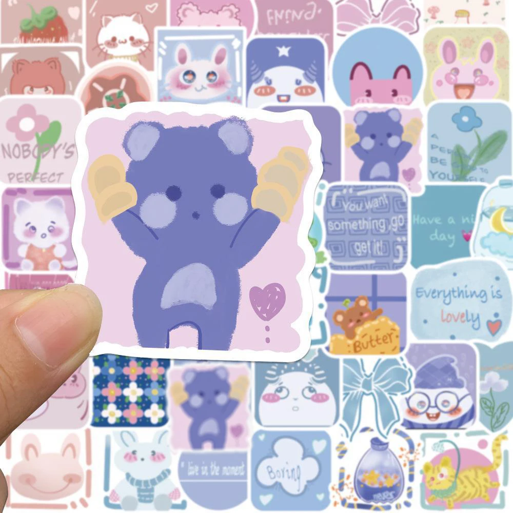 10/30/50 個かわいいイン漫画ステッカー美的 DIY スクラップブッキング学校文具用品子供のためのかわいい装飾デカール