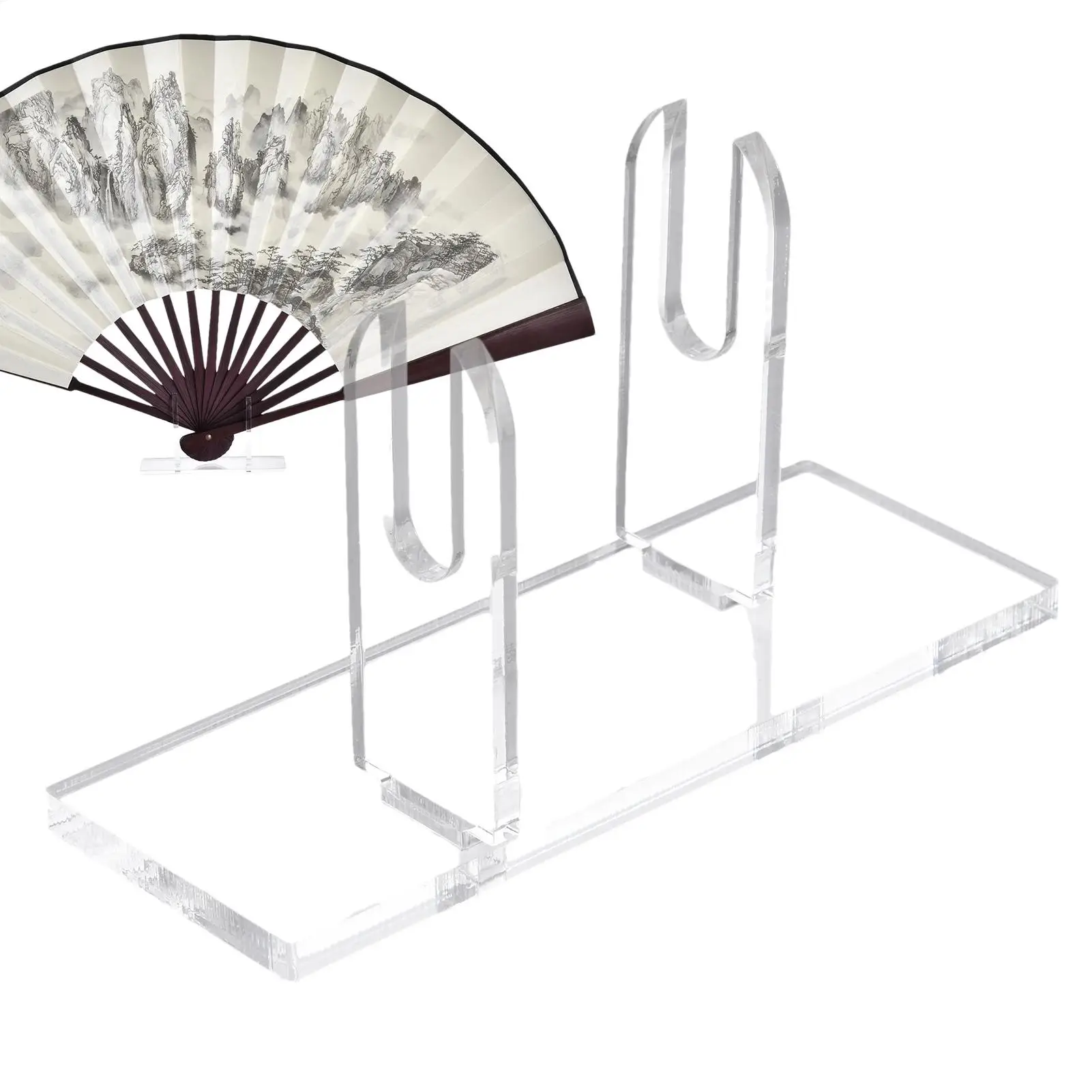 Transparent hand fan stand detachable acrylic fan display Holder handheld fan storage rack staggered groove design display