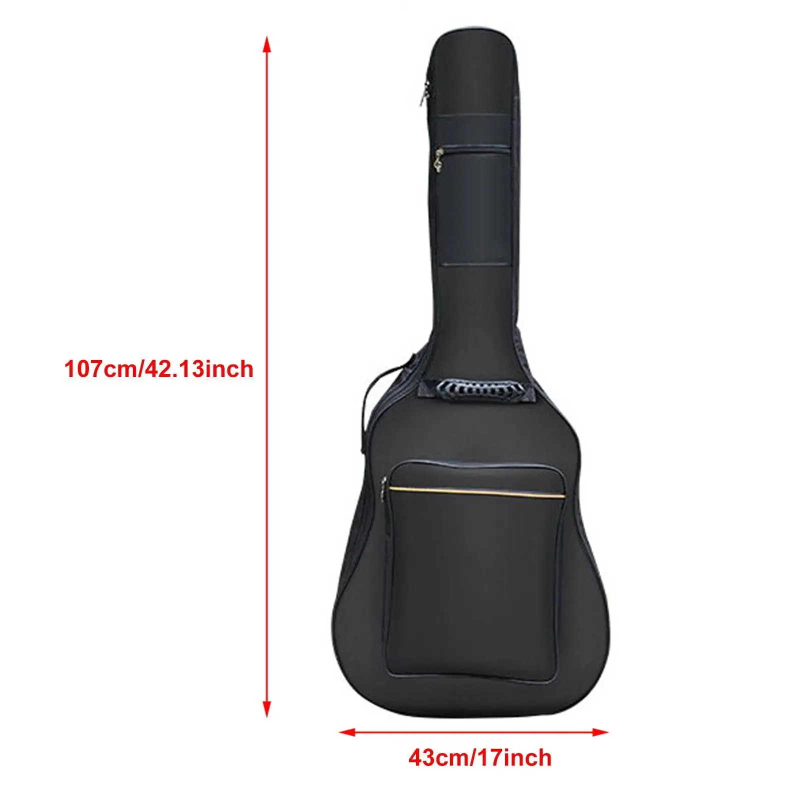 Large Pocket Canvas Padded Guitar Carry Case Backpack for 38 39 40 41 Inch Acoustic Instrument Travel