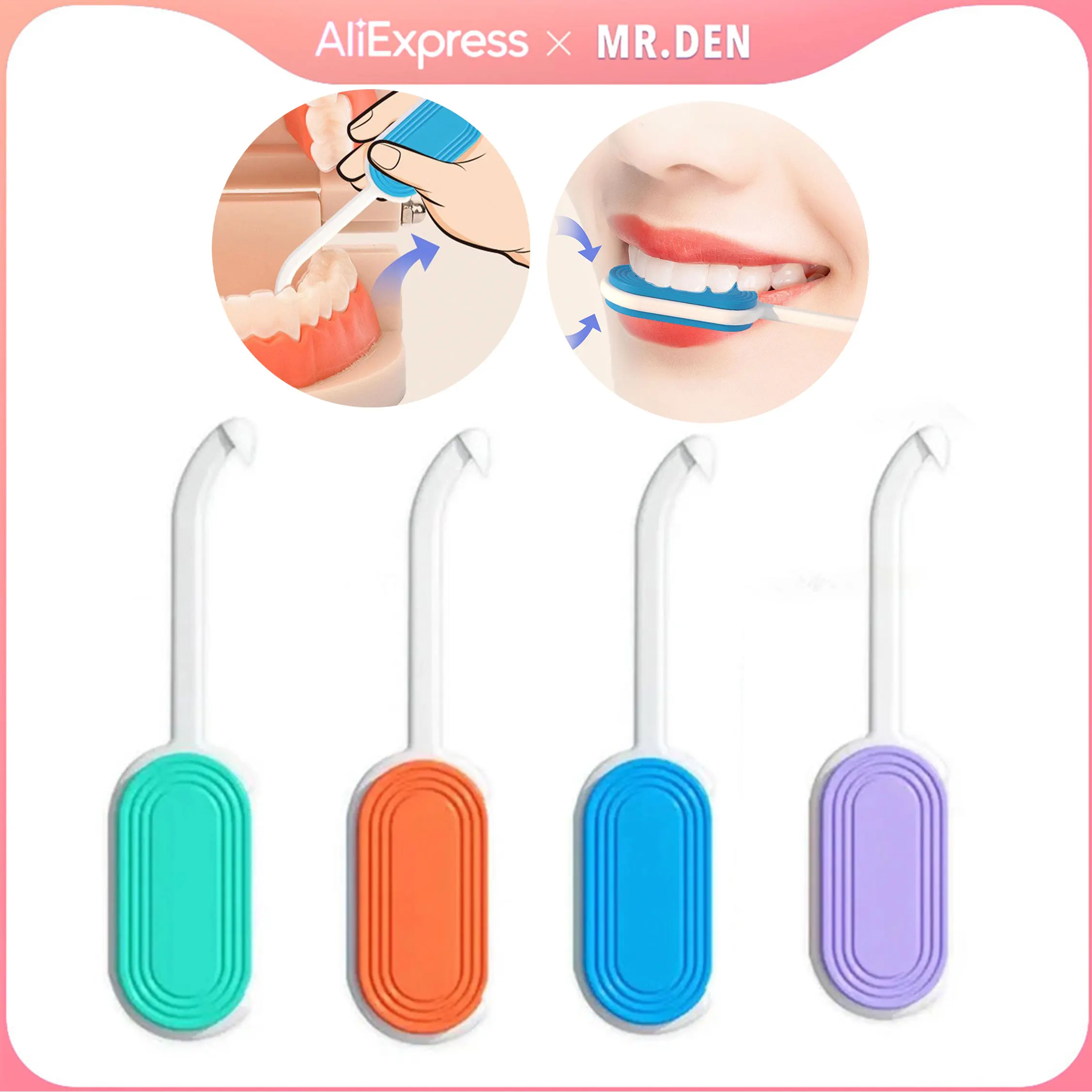 2 in 1 Colorful Tray Remover Invisible Braces Picker Orthodontic Clear Aligner Removal Tool Ortho Aligner Chewies Silicone