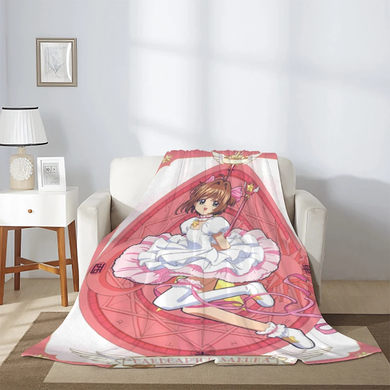 

Anime Girl Winter Blanket Sakura Card Captor Fluffy Soft Blankets & Throws Cute Cartoon Microfiber Bedding Knee Sofa Warm Fleece