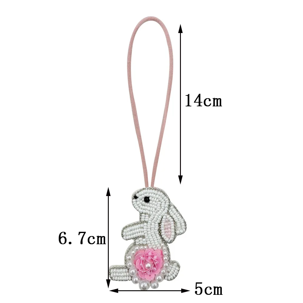 Sequin Rhinestones Beaded Patch Crystal Bag Lanyard Beading Flowers Reart Decoration Pendant Rabbit Panda Clothing Applique