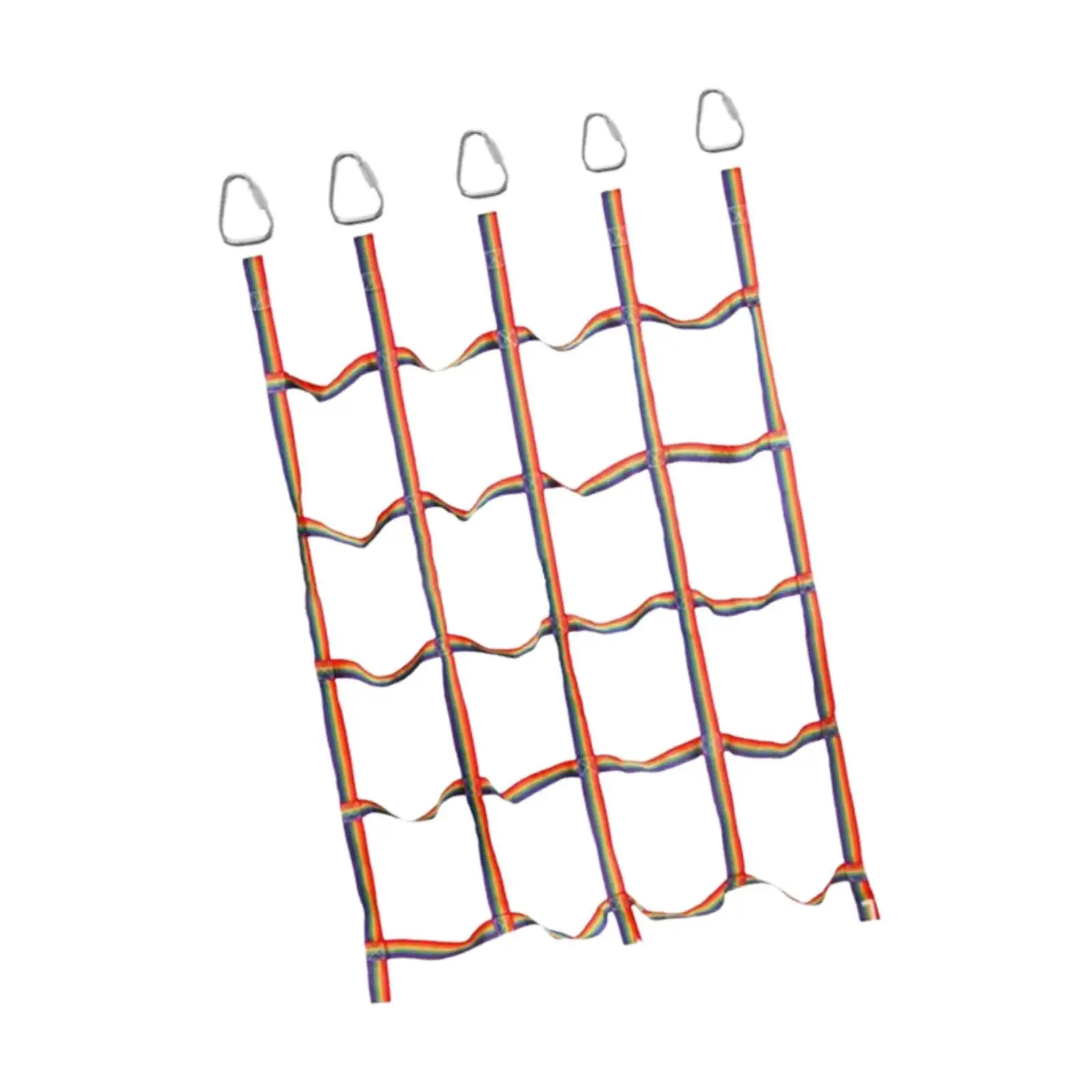 Kids Climbing Net Rainbow Rope Ladder for Outdoor Playset Nylon Mesh Cargo Net for Tree House Swing Set Jungle Gym Accessories