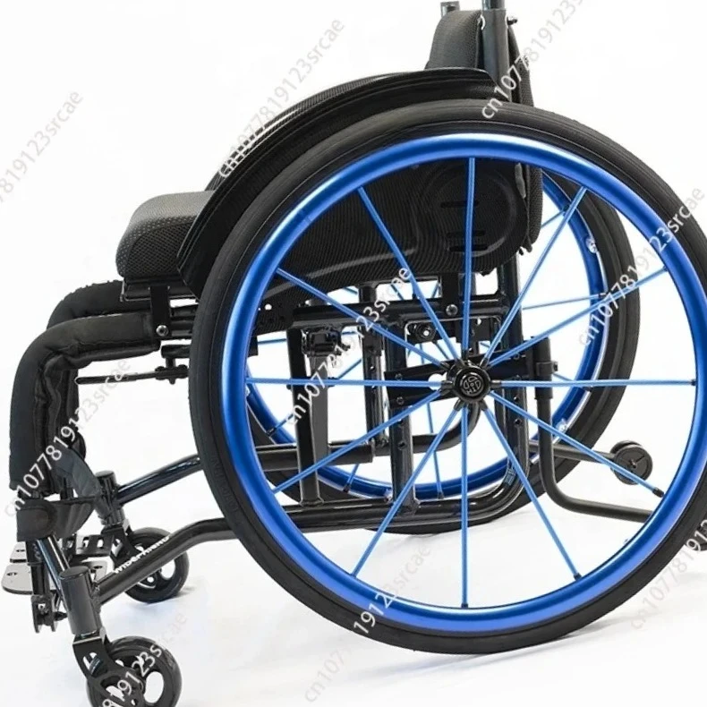 

Lightweight Sports Wheelchair 24 Inch Aluminum Alloy Folding Manual Wheelchair for Adults Ultralight Sports Wheelchair