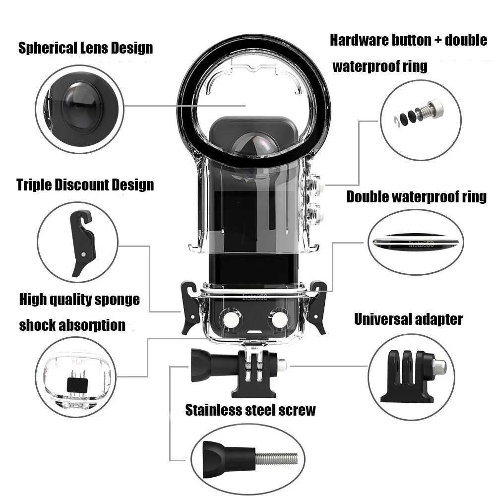 

for Insta360 X4 Waterproof Dive Case Housing Underwater 40m Protector Invisible 360° Fully Diving Shell Sport Camera Accessories