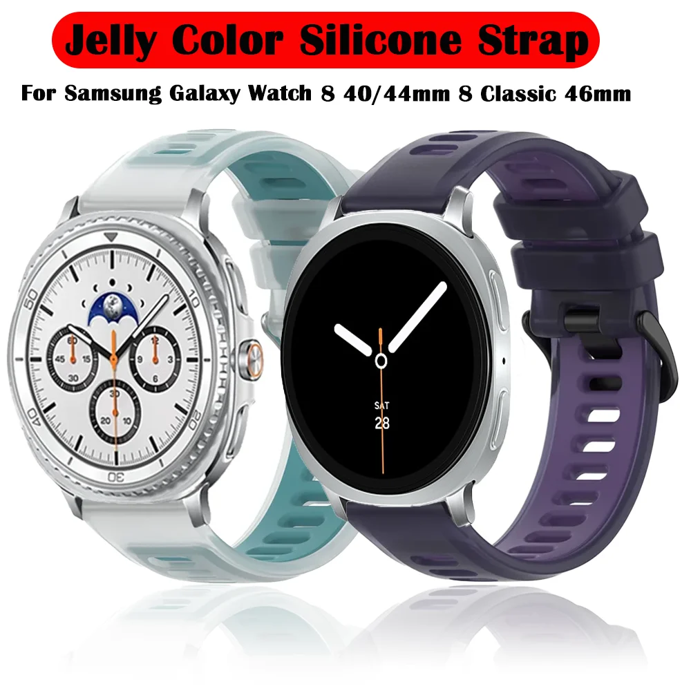 Jelly-Farbenes Silikonarmband für Samsung Galaxy Watch 8 40/44mm Classic 46mm Armband Galaxy Watch Ultra 2025 47mm Band