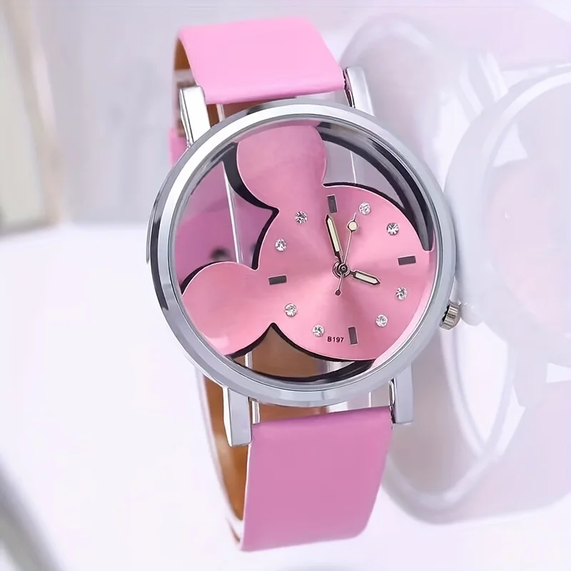 Cute Kids Cartoon Watch Fashion Casual Simple Quartz Leather Women Student Girls Watch Wristwatch