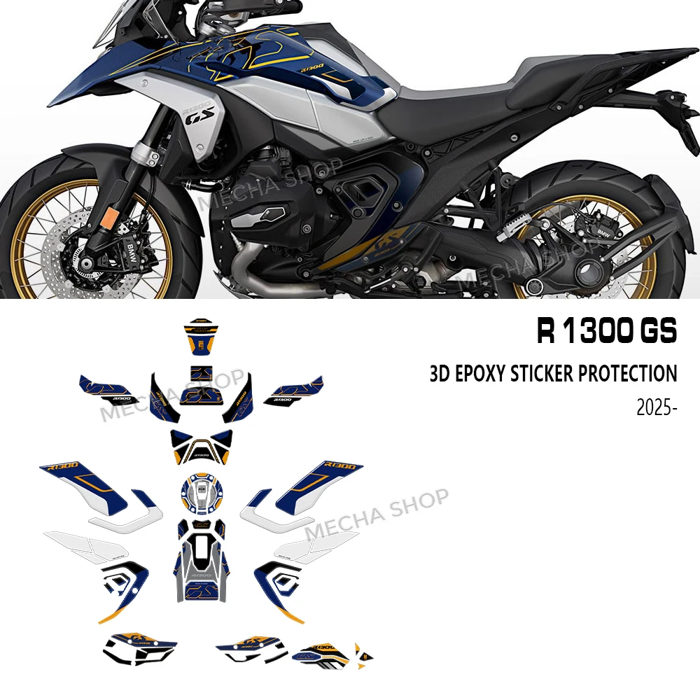 

Motorcycle Stickers for R1300GS R 1300 GS Tank Pad Motorcycle 3D Resin Sticker Protection 2025 2026 Complete Kit