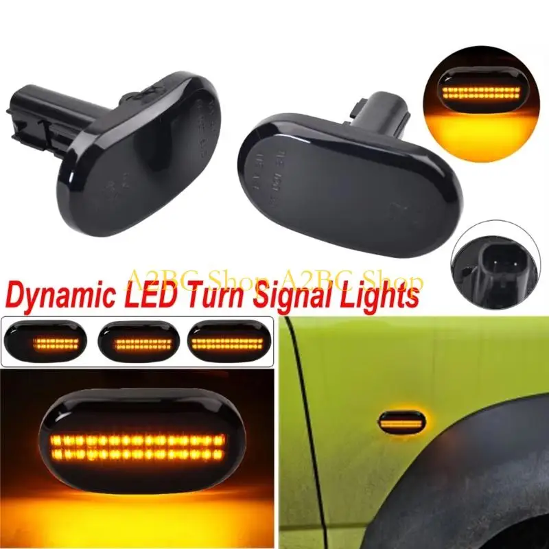 A2BC 2PCS Sporty LED Side Turn Lights Plug & Play Fits 1999 Through 2019 Models