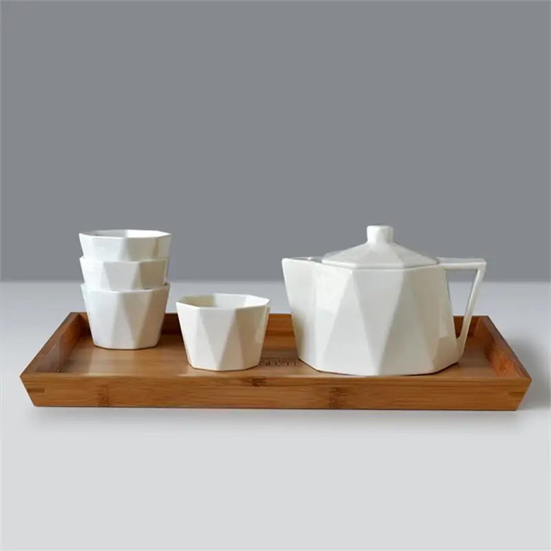 5pcs/set, Fine Bone China Coffee Pot, Rock and Diamend Designe, Fashion Kungfu Cute Tea Set, Gongfu Modern Set