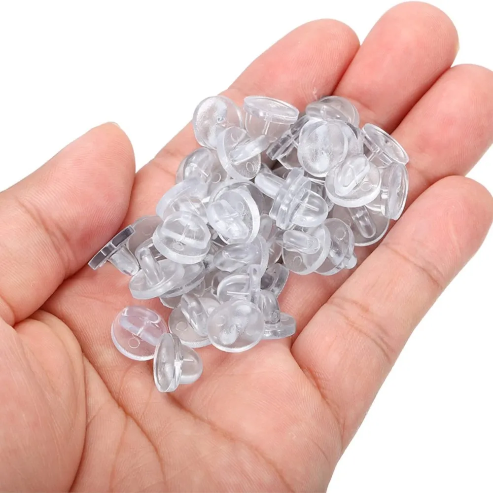 50/100/200 szt. Czarne gumowe zatrzaski do broszek, klipsy do odznak, uchwyty do naszywek, zapięcia do samodzielnego tworzenia biżuterii, części zamienne