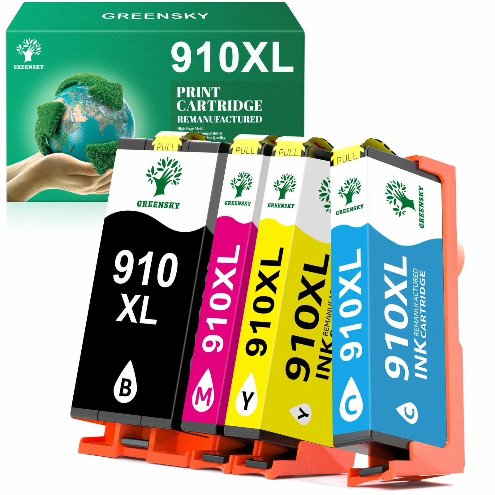 

4 упаковки чернил высокой емкости для 910XL 8025 8022 8020 8028 8035