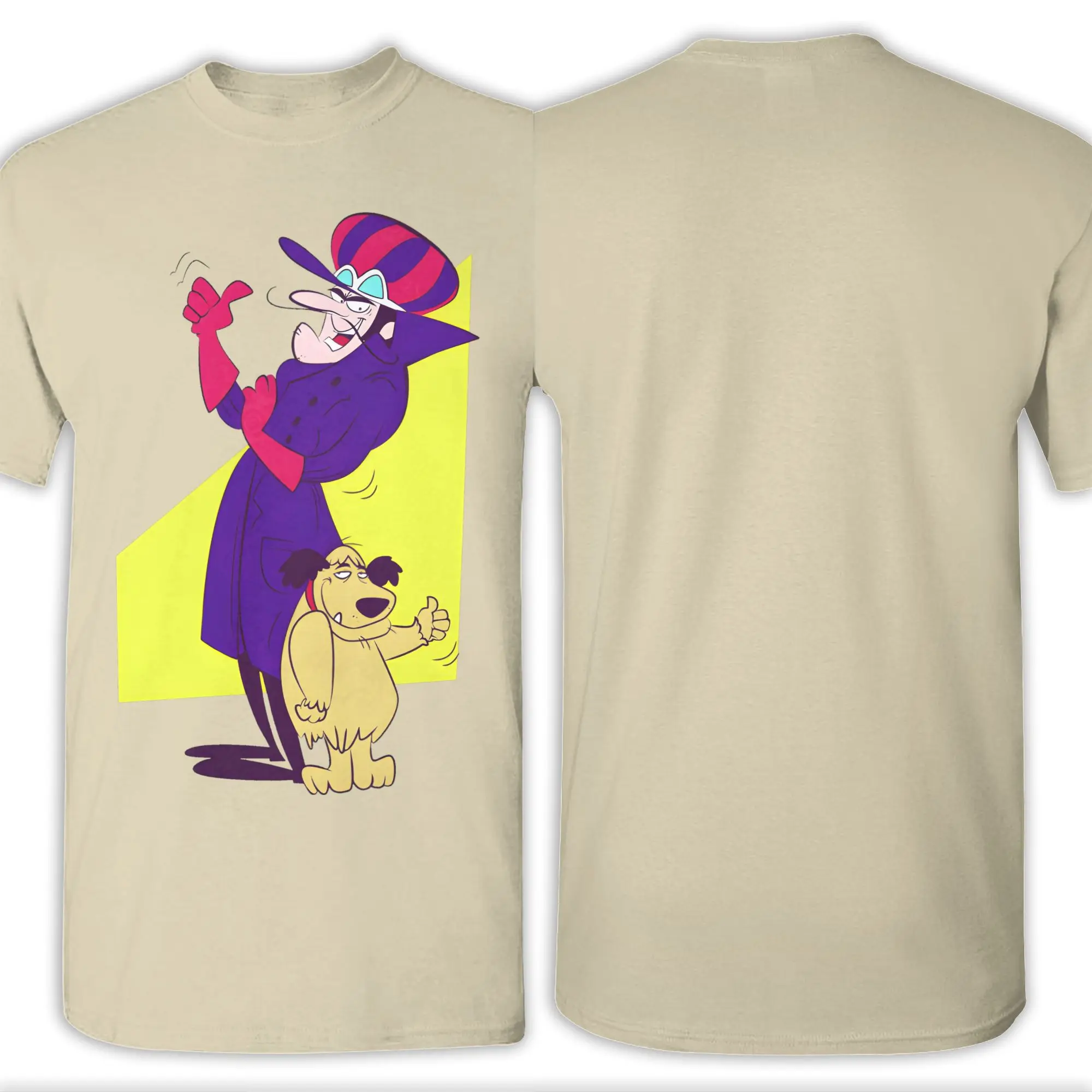 Men's Dick Dastardly and Muttley Retro Cartoon T Shirt Wacky Races Cotton Clothes Vintage Round Neck Tee Shirt Printed T-Shirt