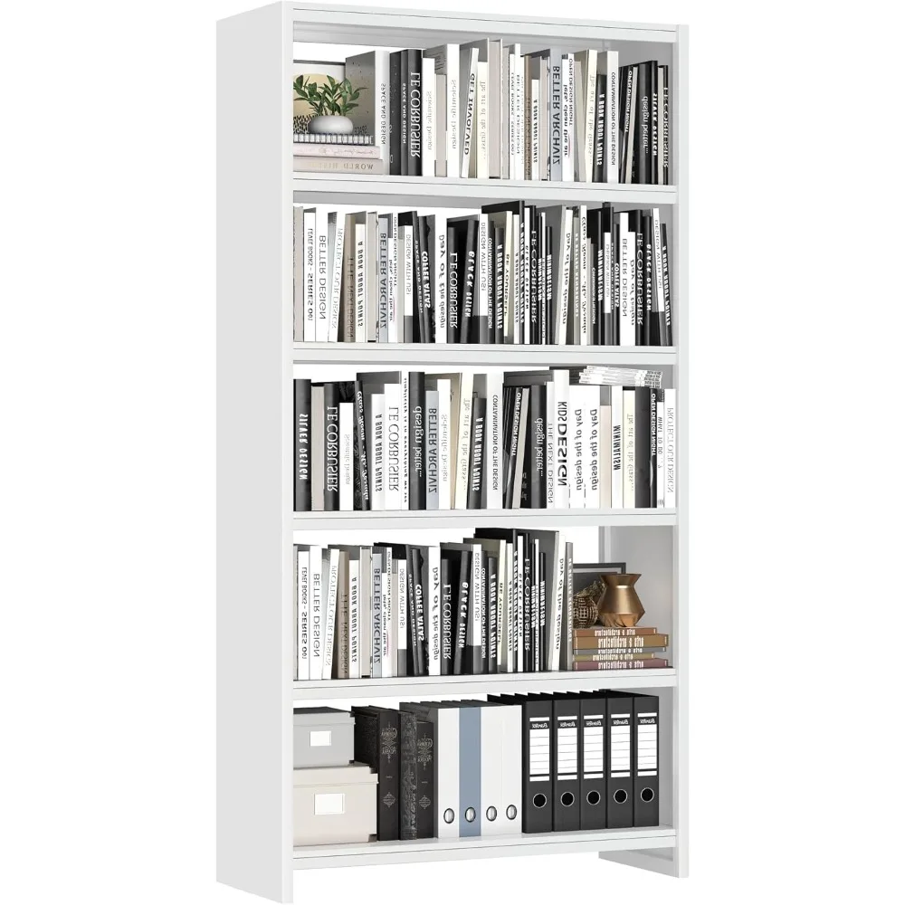 5-Tier Bookshelf with Storage Shelves, Metal Bookshelves, 69