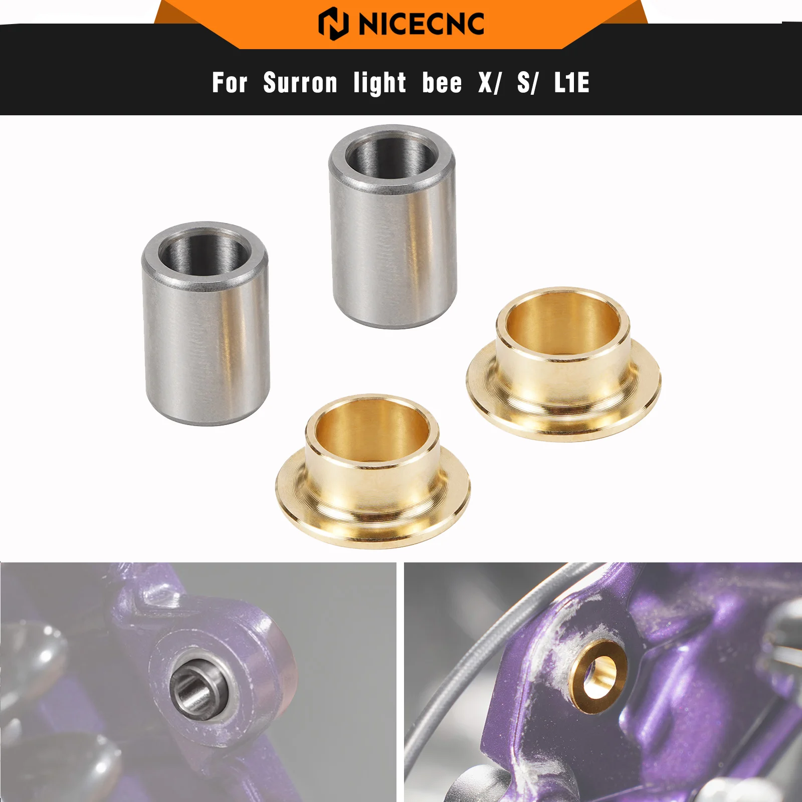 

NICECNC Rear Swingarm And Frame Hole Bushings For Surron light bee X light bee S L1E Segway X160 Segway X260 Sur-ron Bike Parts