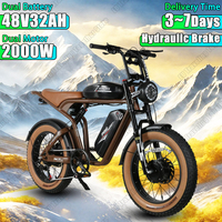 All-terrain E-Bike 2000W Brushless Motor 48V32AH Dual Battery Hydraulic Brake Electric Bicycle 20*4 Inch Fat Tire Electric Bike
