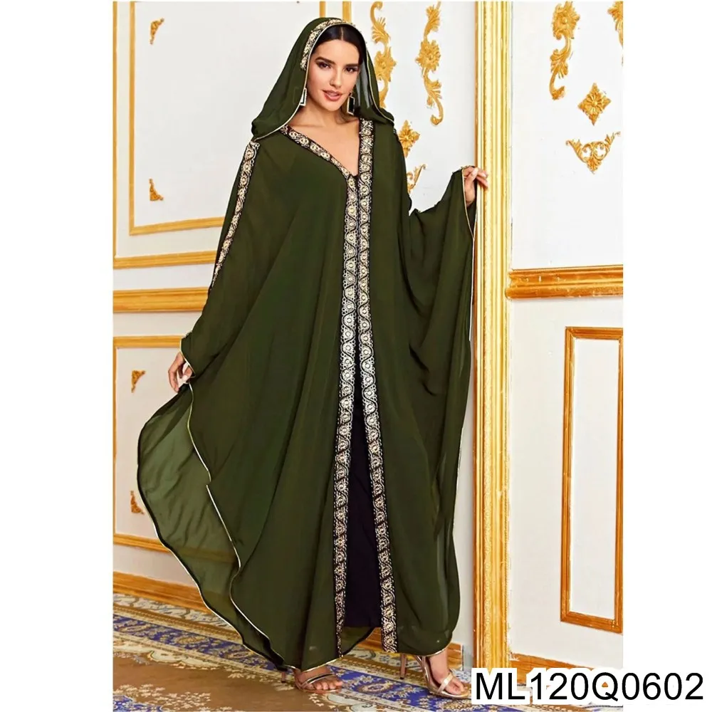 

Chiffon Embroidered Robes From The Middle East and Africa, Muslim Shawls, Hooded Cloaks, Batsleeved Robes and Smocks ML120Q06