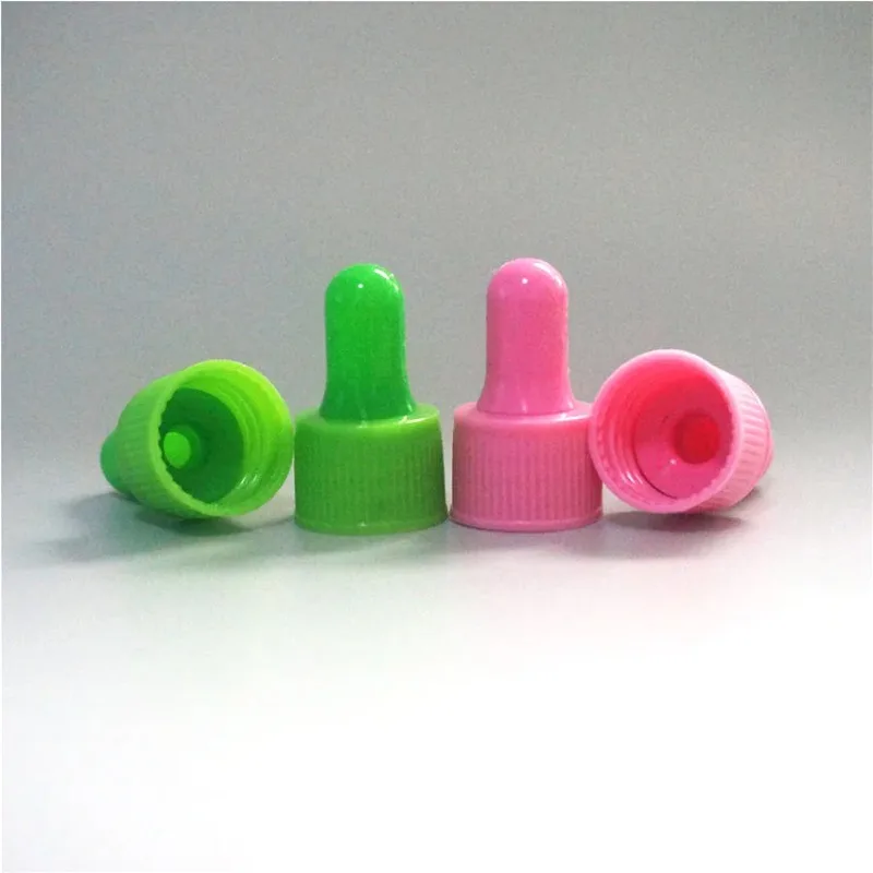 5/10/20pcs tappo bottiglie di olio essenziale rosa/verde testa di colla coperchio contagocce coperchio in plastica dimensioni 18/410 bottiglia di olio essenziale 5-100ml