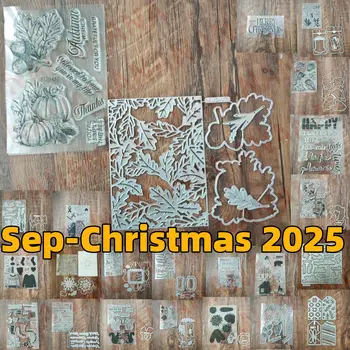 NOVÉ VÁNOČNÍ VESELÁ ZELENĚ STROMEČK JANTAROVÝ PODZIM Průhledná razítka Vyřezávací šablony pro kutily, výrobu přání, scrapbookingu, řemeslných potřeb a dekorací 10 nejlepší prodej razítka a matrice - №6