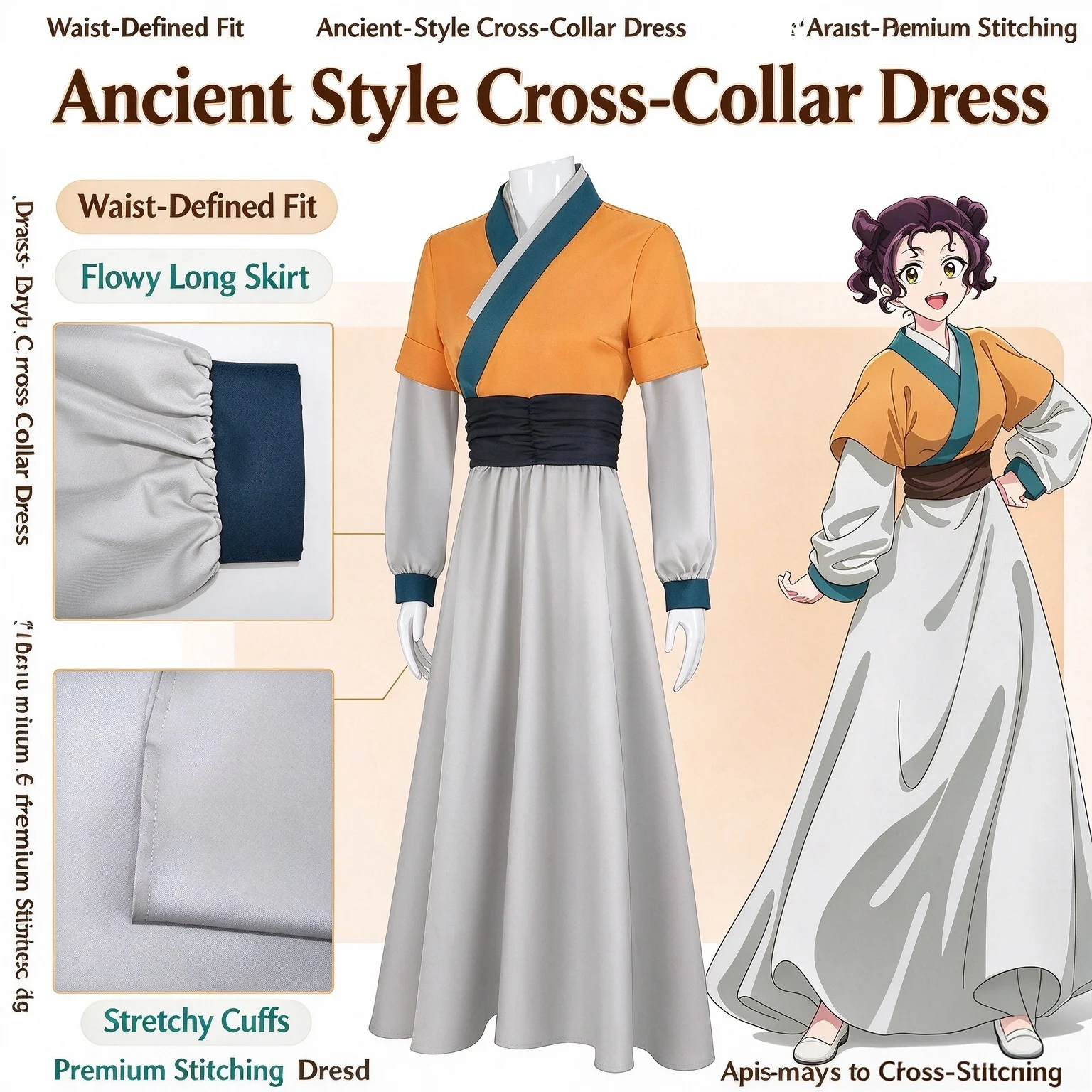 Anime The Apothecary Diaries Shisui Cosplay OutfitTraditional Hanfu Palace Maid Dress Included for Women Halloween Anime Expo