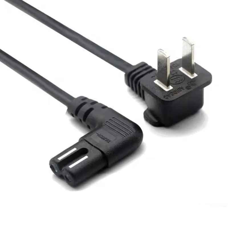 CN USA 2 Prong Angle Down Power Cord NEMA 1-15P to IEC320 C7 Figure 8 Connector AC Power Supply Cable Wire for Smart Monitor