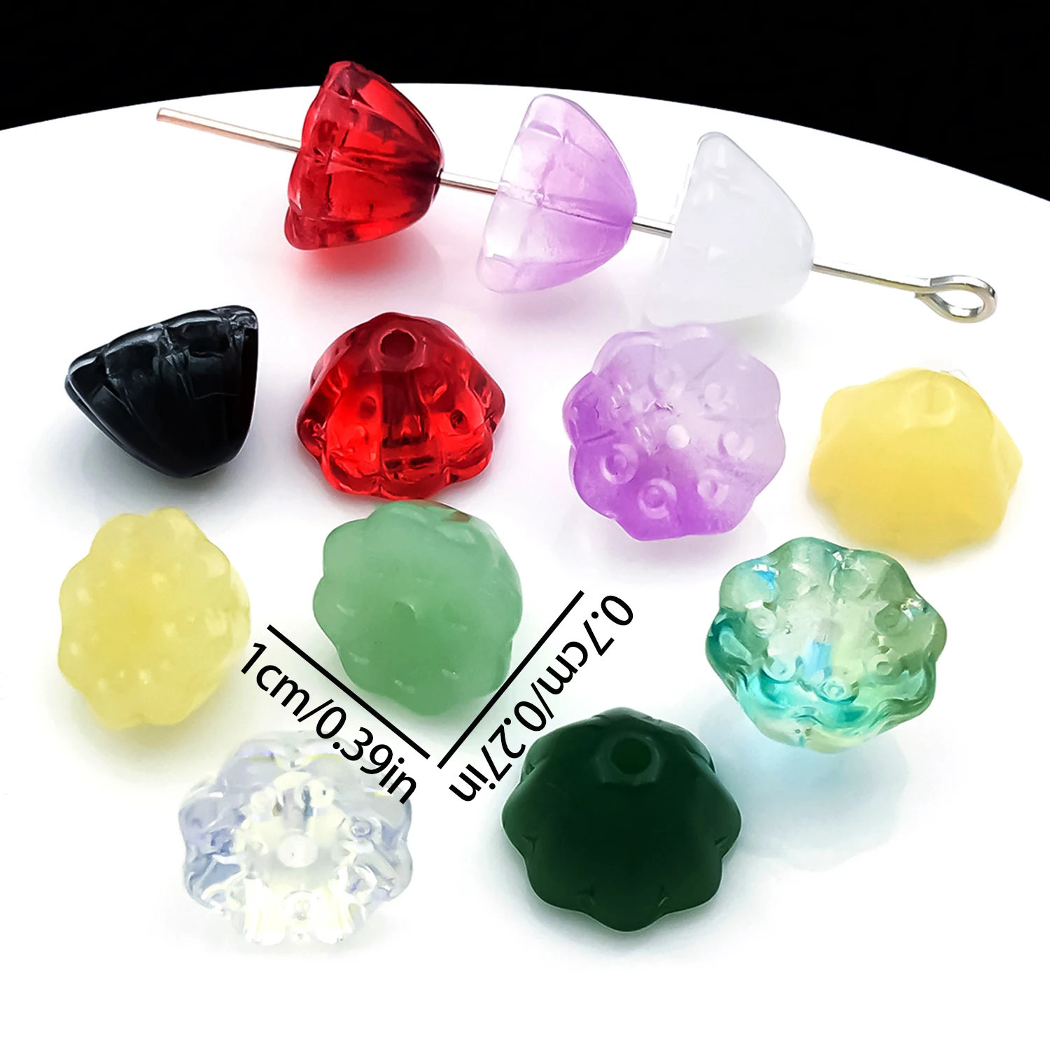 20pcs 10x7mm colored glaze straight through seedpod of lotus charms pendant DIY earring necklace bracelet jewelry accessories
