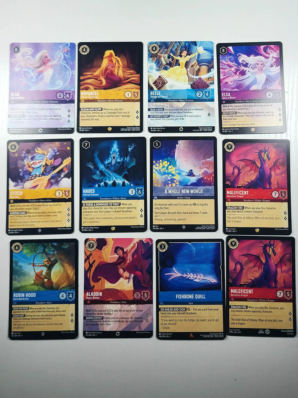 Lorcana Proxy NoneFoil – belle elsa rapumzel simba stitch maleficent aurora TCG Game Cards collection