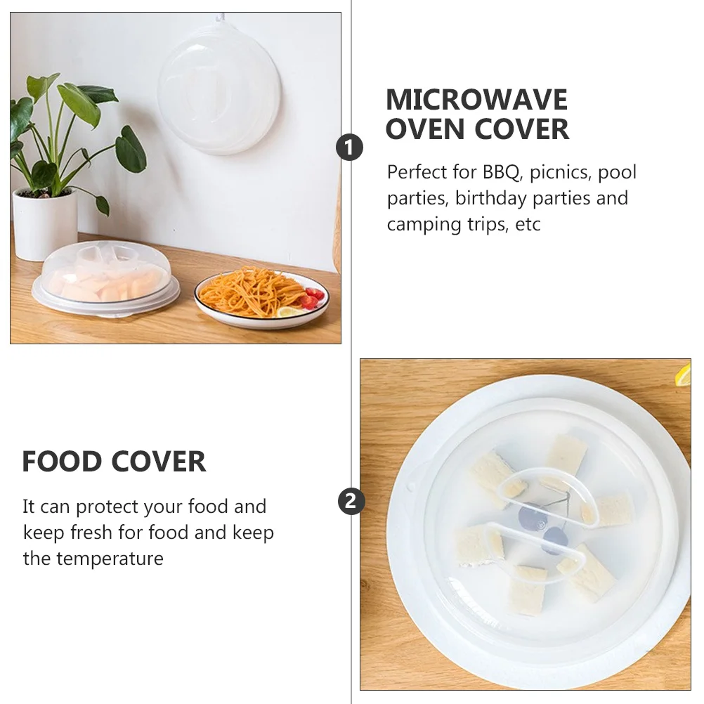

1pc Heat Resistant Food Cover Microwave Oven Lid Transparent Premium Kitchen Accessory Splatter Proof Meal Cover For