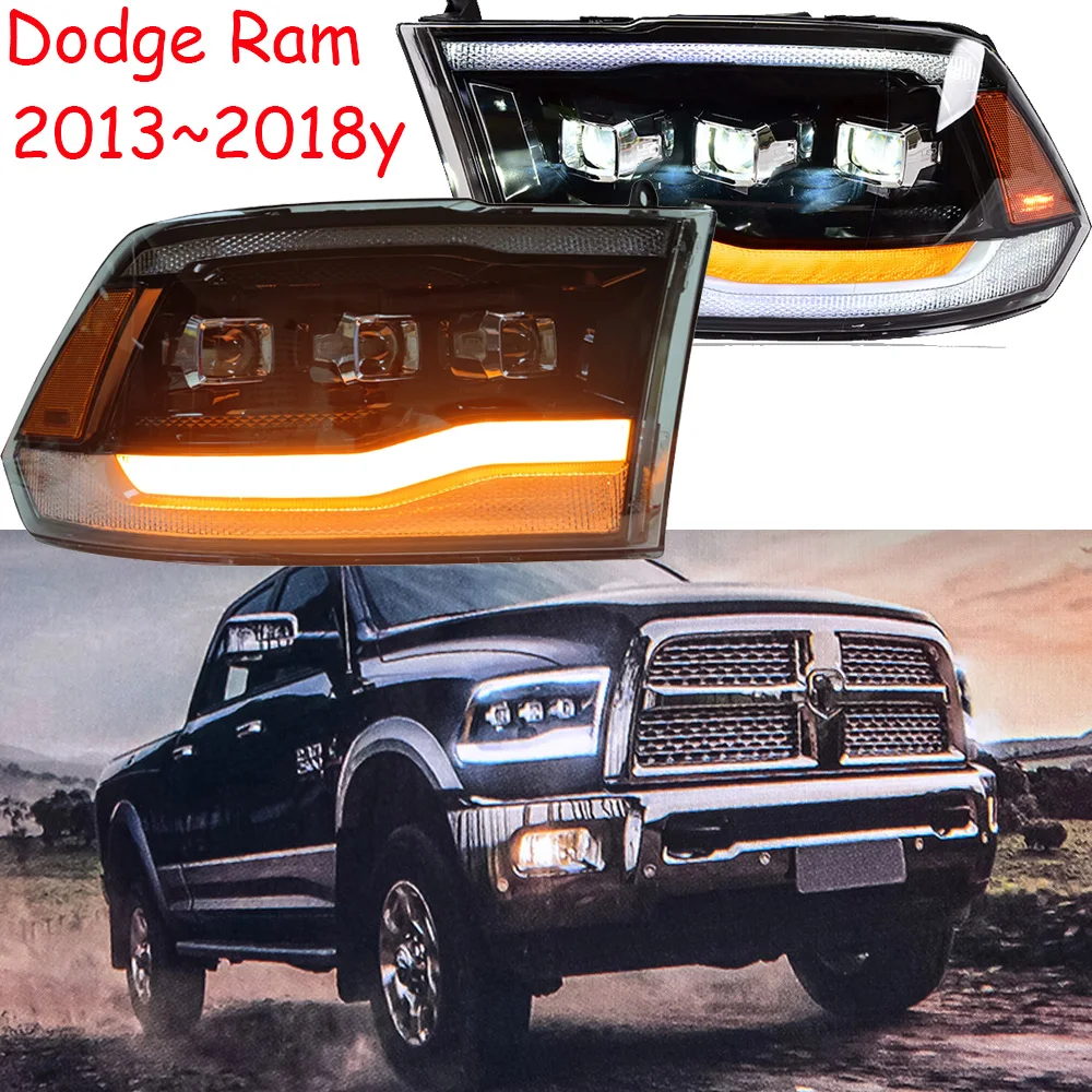 Car Bumper Headlamp For Dodge Ram 1500 Headlight 2013~2018y ALL IN LED DRL Car Accessories Head Light Ram 1500 Fog Light