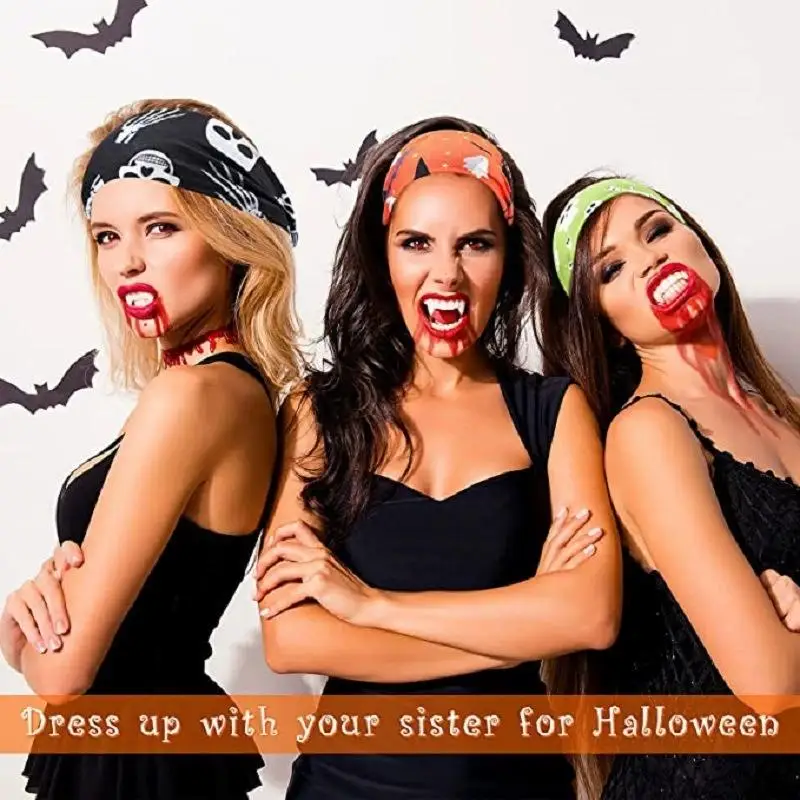 

Women's Halloween Print Headbands Skull Vintage Cross Turban Bandage Hair Bands Accessories