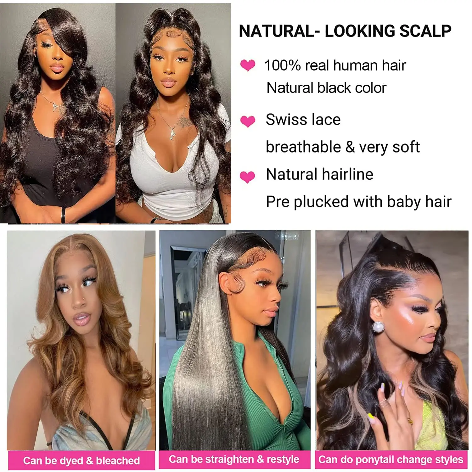 Perruque Lace Front Wig Body Wave Naturelle, Cheveux Humains, 13x6 HD, 13x4, Bon Marché, en Solde, pour Femme