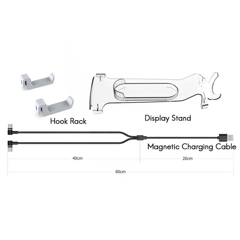 *A91P For PS5/PSVR2 Host Overhead VR Bracket Handle/Headphone Hanger+1 in 2 Out Magnetic Suction Charging Cable Set