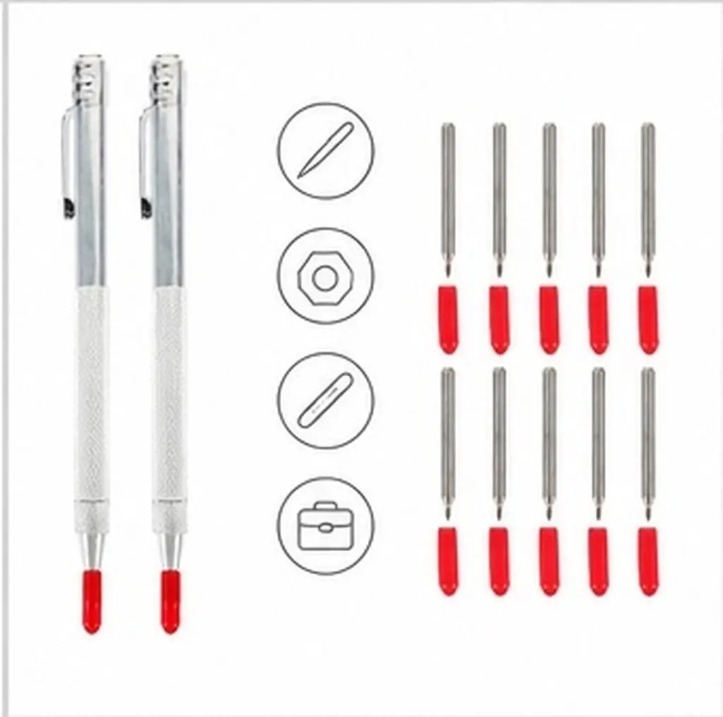 Glass and Metal Scribe Tool Set Tungsten Carbide Needle Engraving Pen for Crafts Precision Marking