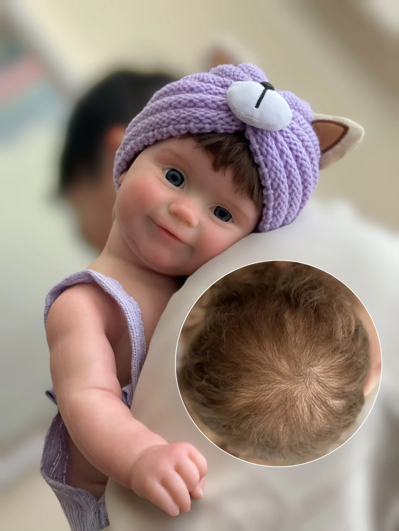 Nouveau bébé fille de bébé reborn en silicone souple de 18 pouces, poupée de nouveau-né mignonne artisanale transplantée de cheveux qui peut être baigne