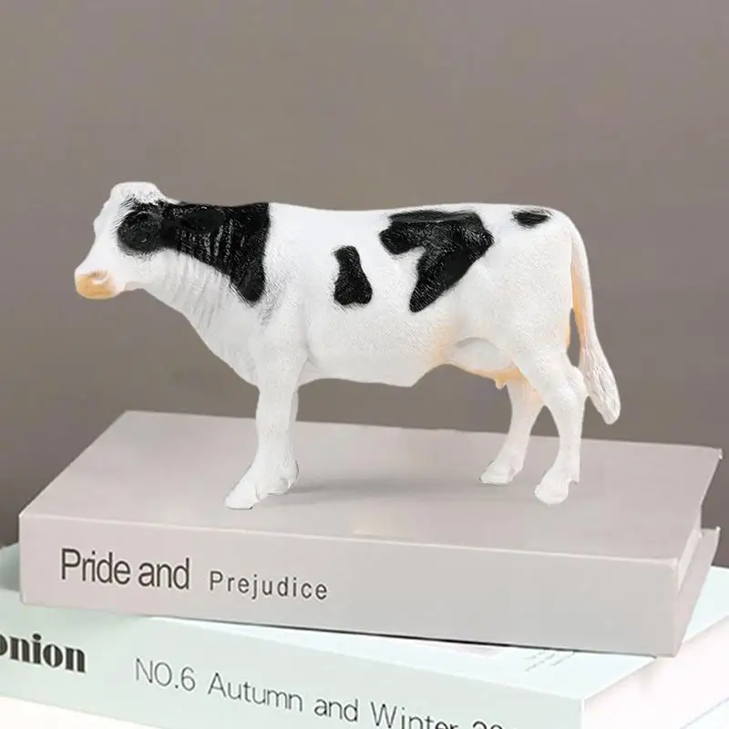 Modelo de vaca de granja de animales, figuras realistas de vaca de granja, juguete de colección seguro y duradero