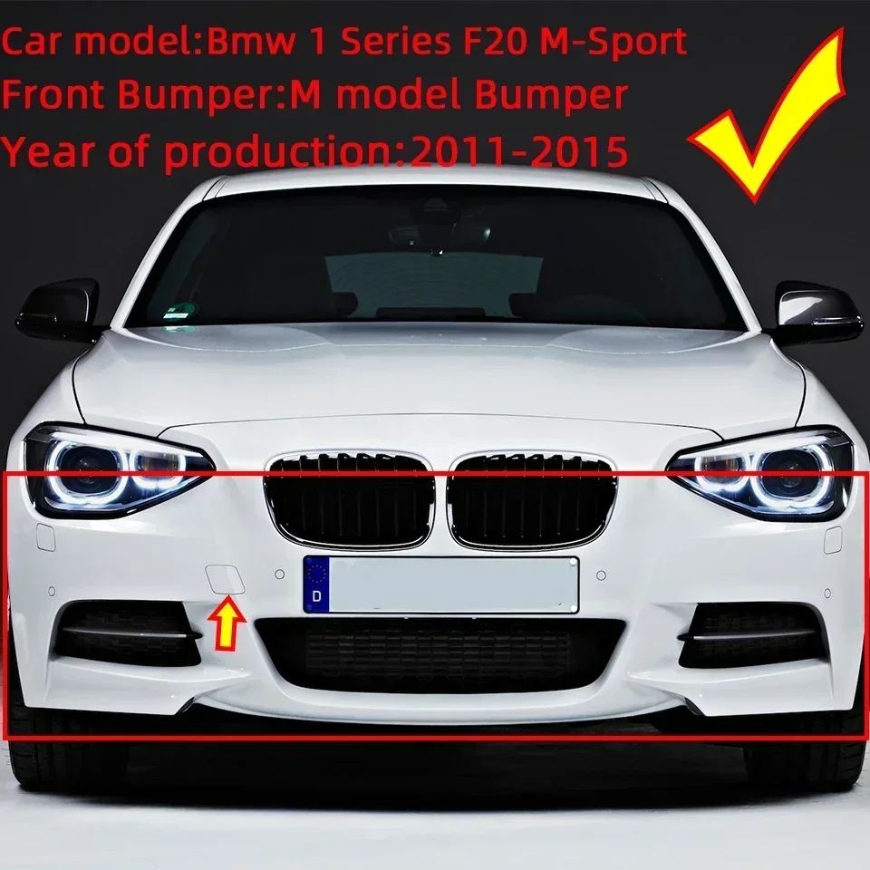 Bumper penarik kait mata, topi penutup cangkang kait untuk BMW 1 Series m-sport F20 2011 2012 2013 2014 2015 #51118053828 51128053826