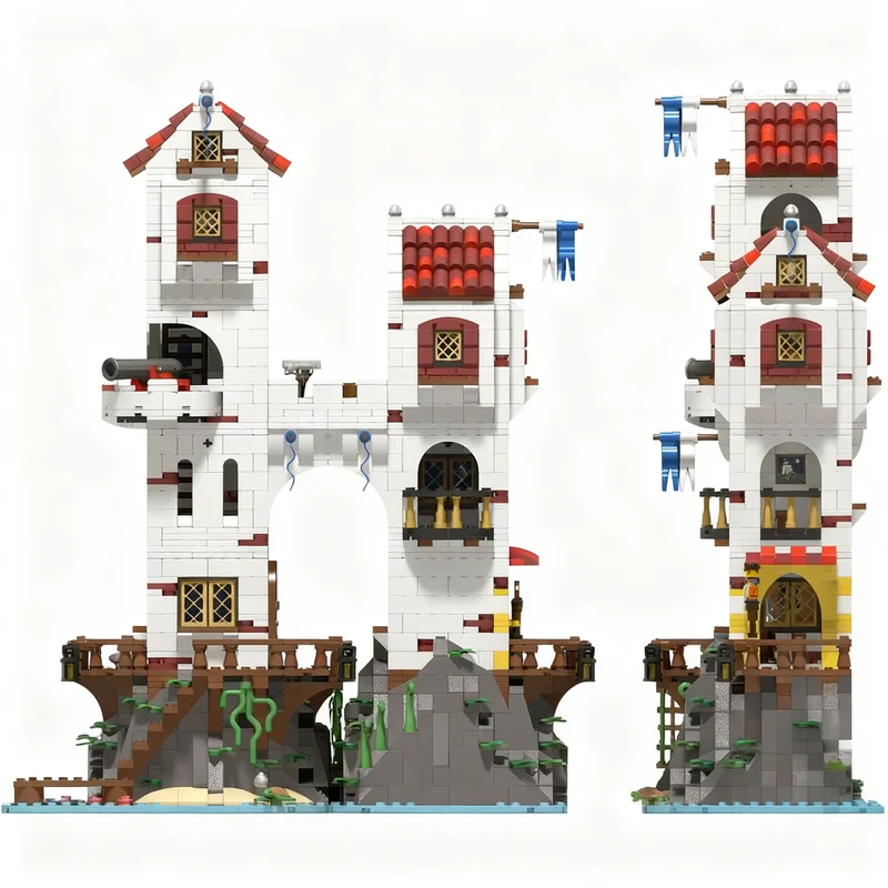 2015pcs MOC Imperial Island Outpost Pirates Model Building Blocks Creative Gift DIY Display Decor Adult Premium Kids Desk Home