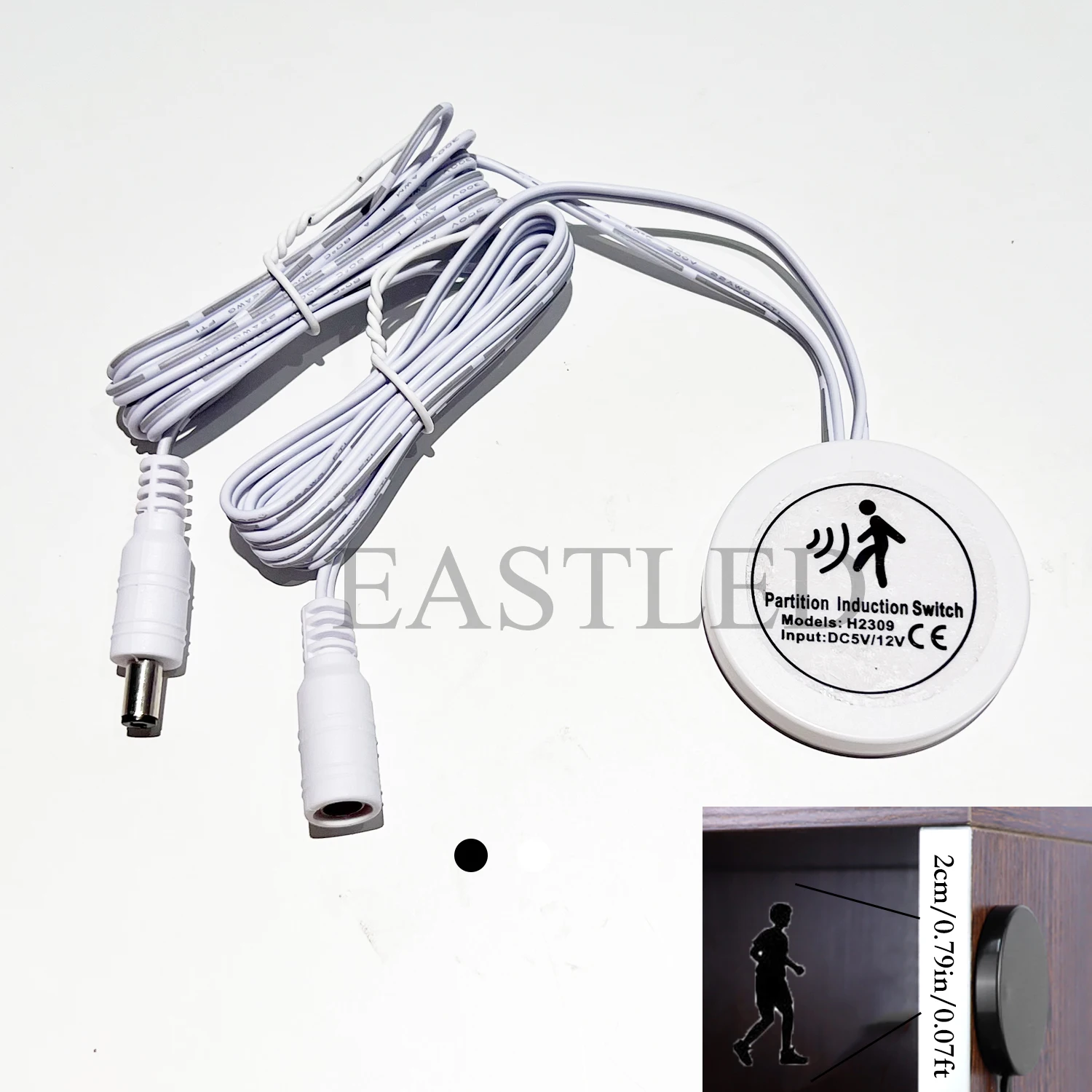 

Pir Motion Sensor Switch Auto On Occupancy Smart Sensor LED Light Switch with DC Coupler Cable for TV Cabinet Wardrobe 12 Volt