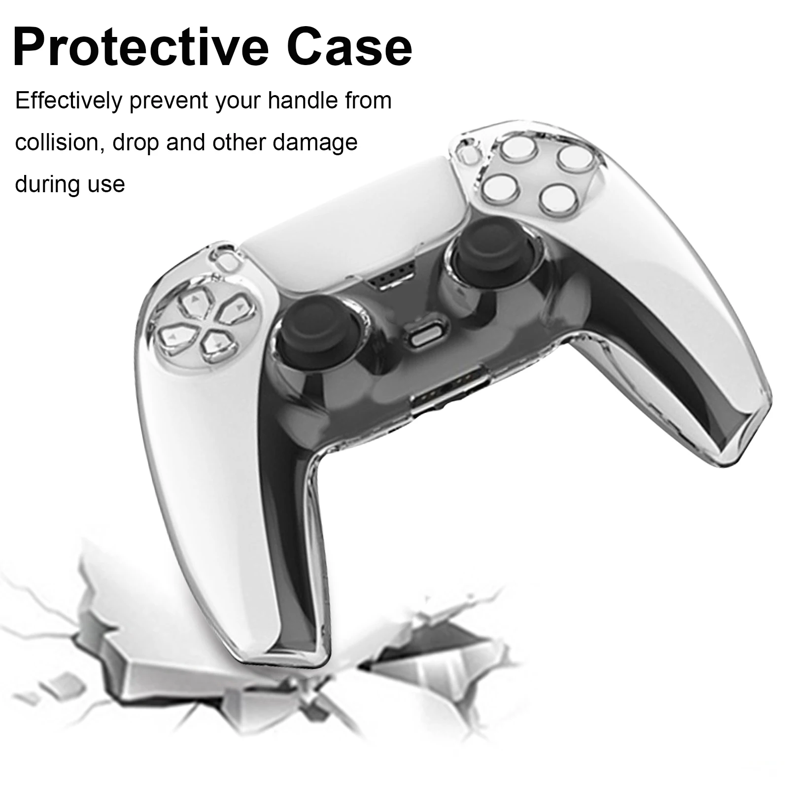 Transparent Case Compatible For PS5 Controller PC Protective Housing Cool Appearance And Light Weight Case Cover