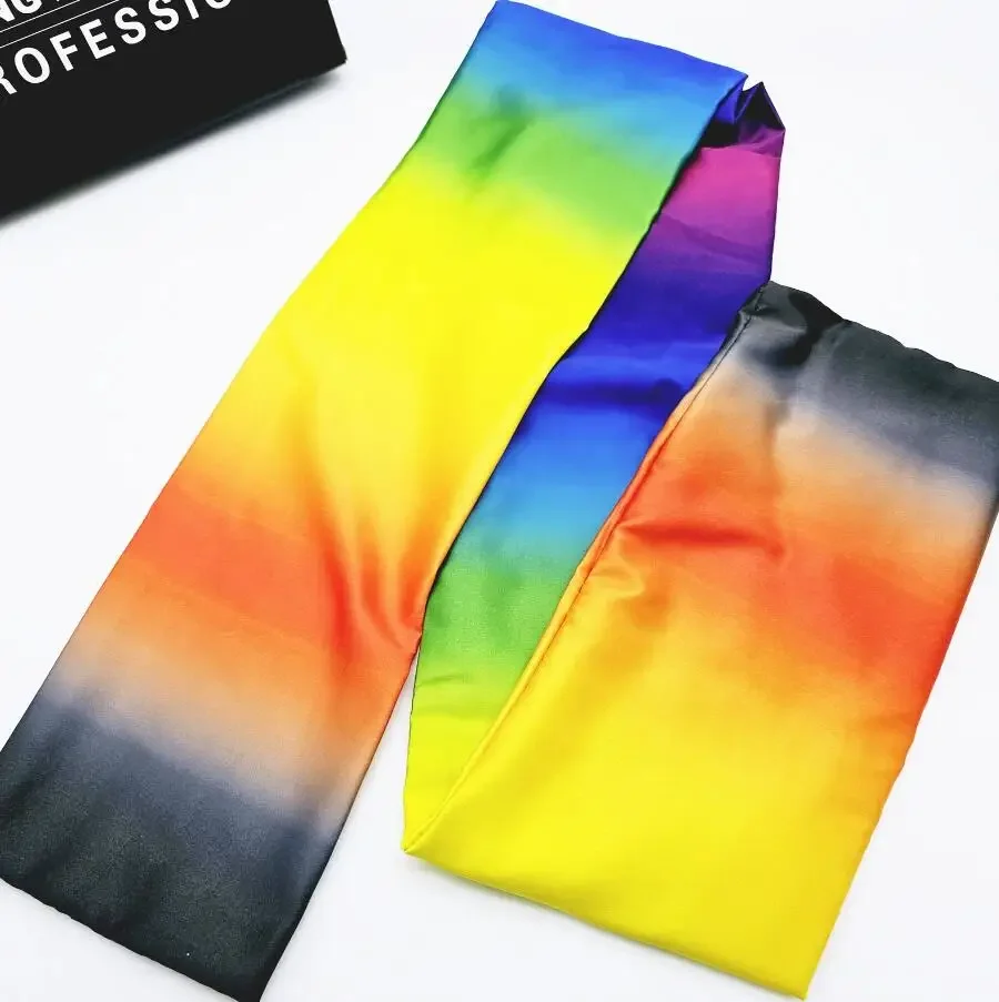 Écharpe de couleur changeante (120x16cm), tours de magie, banderole en soie noire à arc-en-ciel, illusion de scène de magicien, accessoire Gimmick comédie, 1 pièce