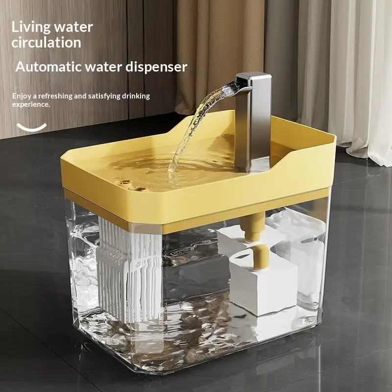 Clear Cat Water Fountain Circulating Pump Self Cleaning Filter Overheat Safety Feature Pet Tool