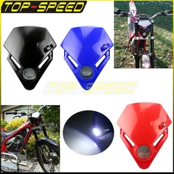 Motorcross Dirt Bike Red LED Vision Headlamp Mini Head Front Light For GAS GAS TXT Pro 280 EC 125 250 280 300 450 Trial Racing